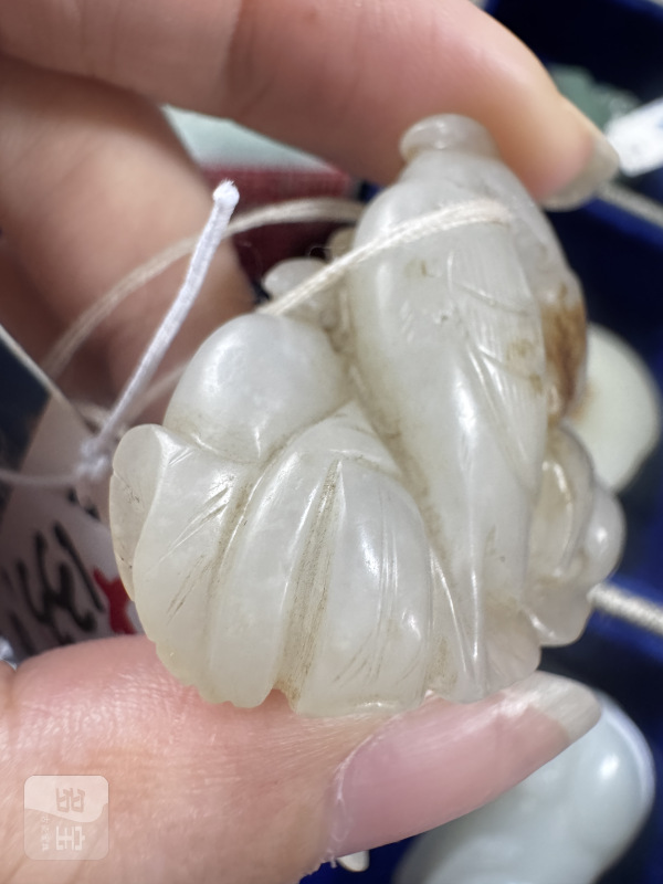 清 玉带皮鹭鸶坠 - 图6